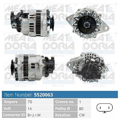 Meat & Doria Generator [Hersteller-Nr. 5520063] für Ac, Opel, Vauxhall