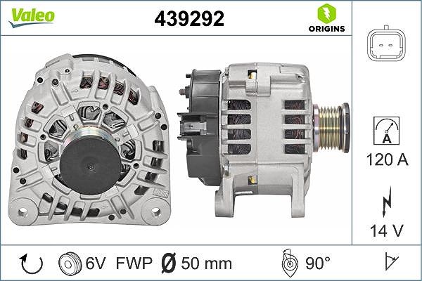 Valeo Generator [Hersteller-Nr. 439292] für Opel, Vauxhall, Nissan, Renault, Mitsubishi, Volvo