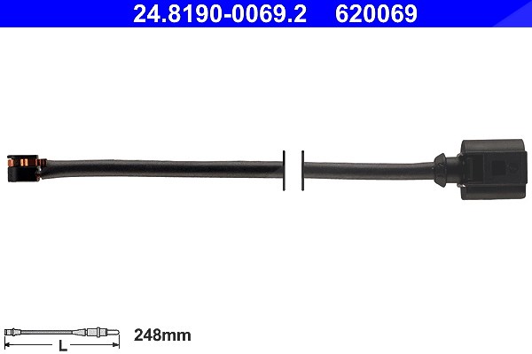 Ate Warnkontakt, Bremsbelagverschleiß [Hersteller-Nr. 24.8190-0069.2] für Porsche
