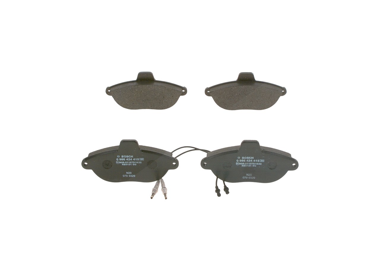 Bosch Bremsbelagsatz, Scheibenbremse [Hersteller-Nr. 0986424415] für Peugeot, Fiat, Citroën