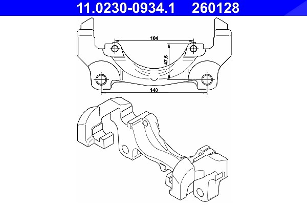 Ate Halter, Bremssattel [Hersteller-Nr. 11.0230-0934.1] für Ford, Land Rover, Volvo