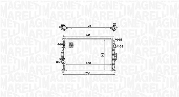 Magneti Marelli Kühler, Motorkühlung [Hersteller-Nr. 350213157700] für Land Rover, Volvo, Ford