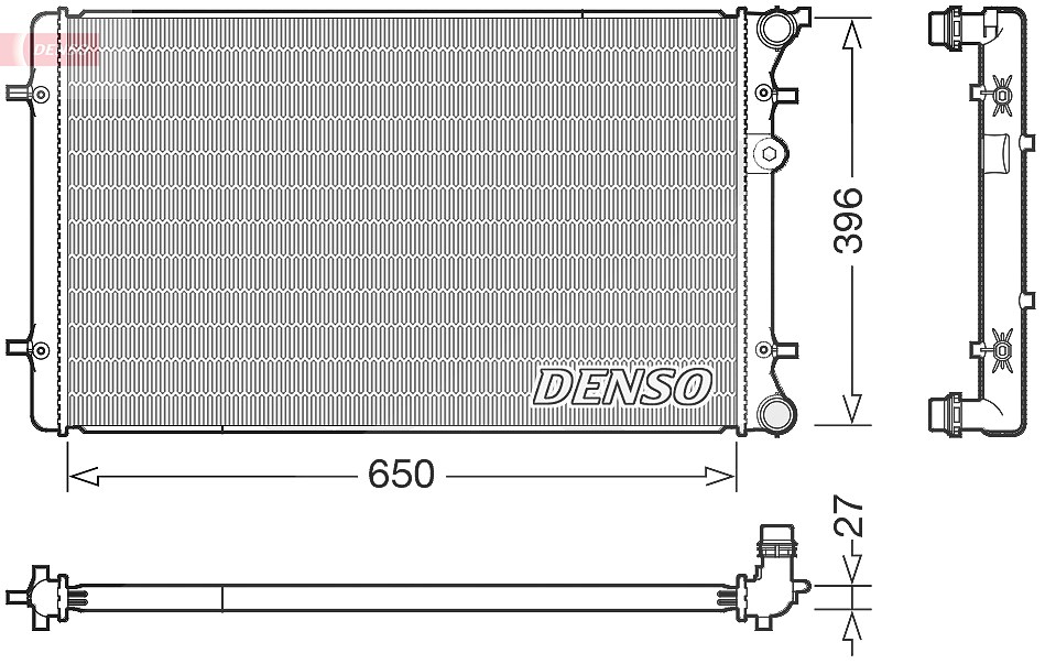 Denso Kühler, Motorkühlung [Hersteller-Nr. DRM02025] für Audi, Seat, Skoda, VW