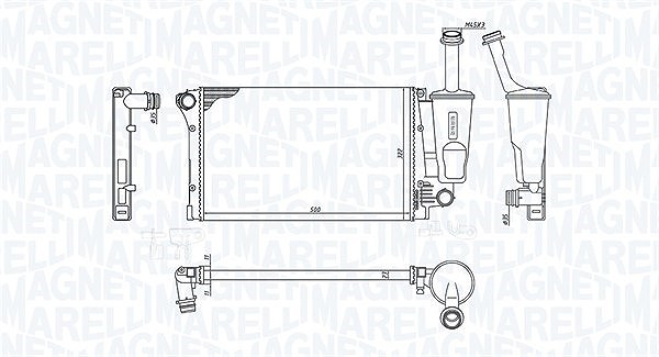 Magneti Marelli Kühler, Motorkühlung [Hersteller-Nr. 350213381000] für Fiat