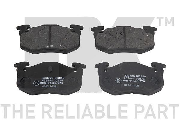 Nk Bremsbelagsatz Hinterachse [Hersteller-Nr. 223728] für Peugeot, Citroën, Renault