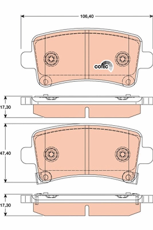 Trw Bremsbelagsatz, Scheibenbremse [Hersteller-Nr. GDB1784] für Saab, Chevrolet, Vauxhall, Opel