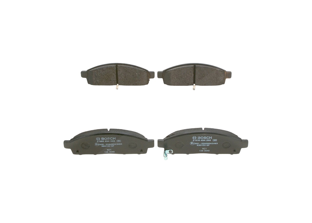Bosch Bremsbelagsatz, Scheibenbremse [Hersteller-Nr. 0986494268] für Mitsubishi