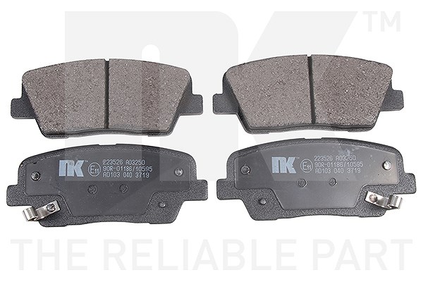 Nk Bremsbeläge hinten (Satz) [Hersteller-Nr. 223526] für Hyundai, Kia