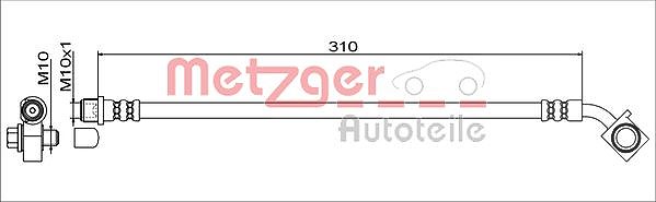 Metzger Autoteile Bremsschlauch [Hersteller-Nr. 4111552] für Opel, Vauxhall