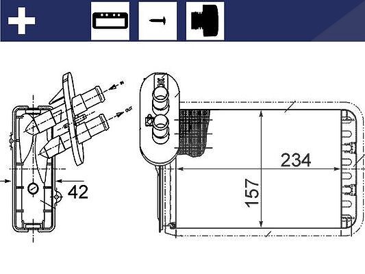 Mahle Wärmetauscher, Innenraumheizung [Hersteller-Nr. AH164000S] für VW, Seat, Ford