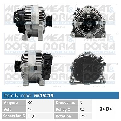 Meat & Doria Generator [Hersteller-Nr. 5515219] für Citroën, Lancia, Fiat, Peugeot