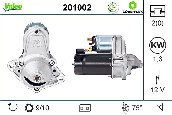 Valeo Starter 1,1 KW [Hersteller-Nr. 201002] für Vauxhall, Opel, Fiat, Saab, Daewoo, Chevrolet