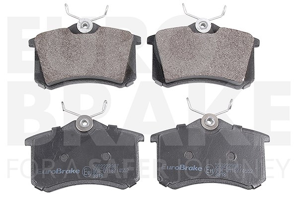 Eurobrake Bremsbelagsatz Hinterachse [Hersteller-Nr. 5502223947] für Vauxhall, VW, Opel, Citroën, Renault, Peugeot, Seat
