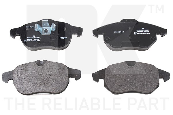 Nk Satz Bremsbeläge Vorderachse [Hersteller-Nr. 223628] für Vauxhall, Saab, Cadillac, Opel, Chevrolet, Fiat