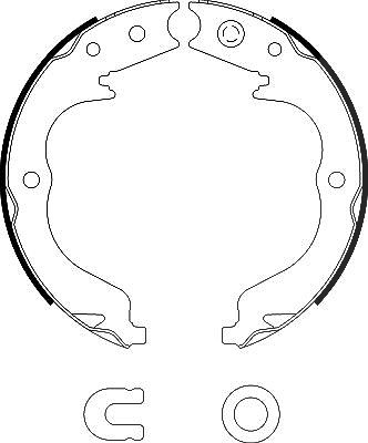Hella Bremsbackensatz, Feststellbremse [Hersteller-Nr. 8DA355050-041] für Subaru, Toyota, Mitsubishi, Peugeot, Citroën