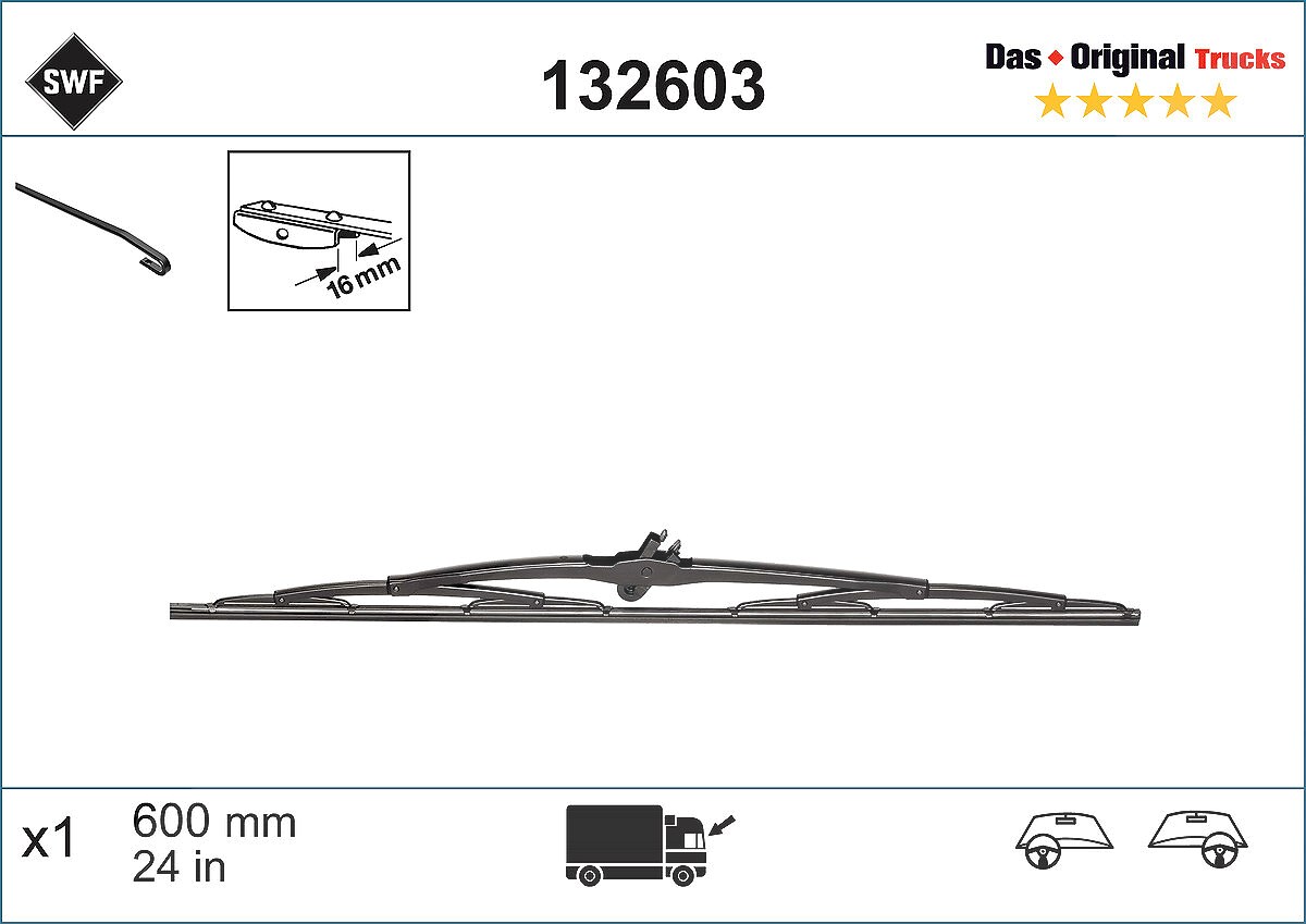 Swf Wischblatt [Hersteller-Nr. 132603] für Mercedes-Benz, Iveco