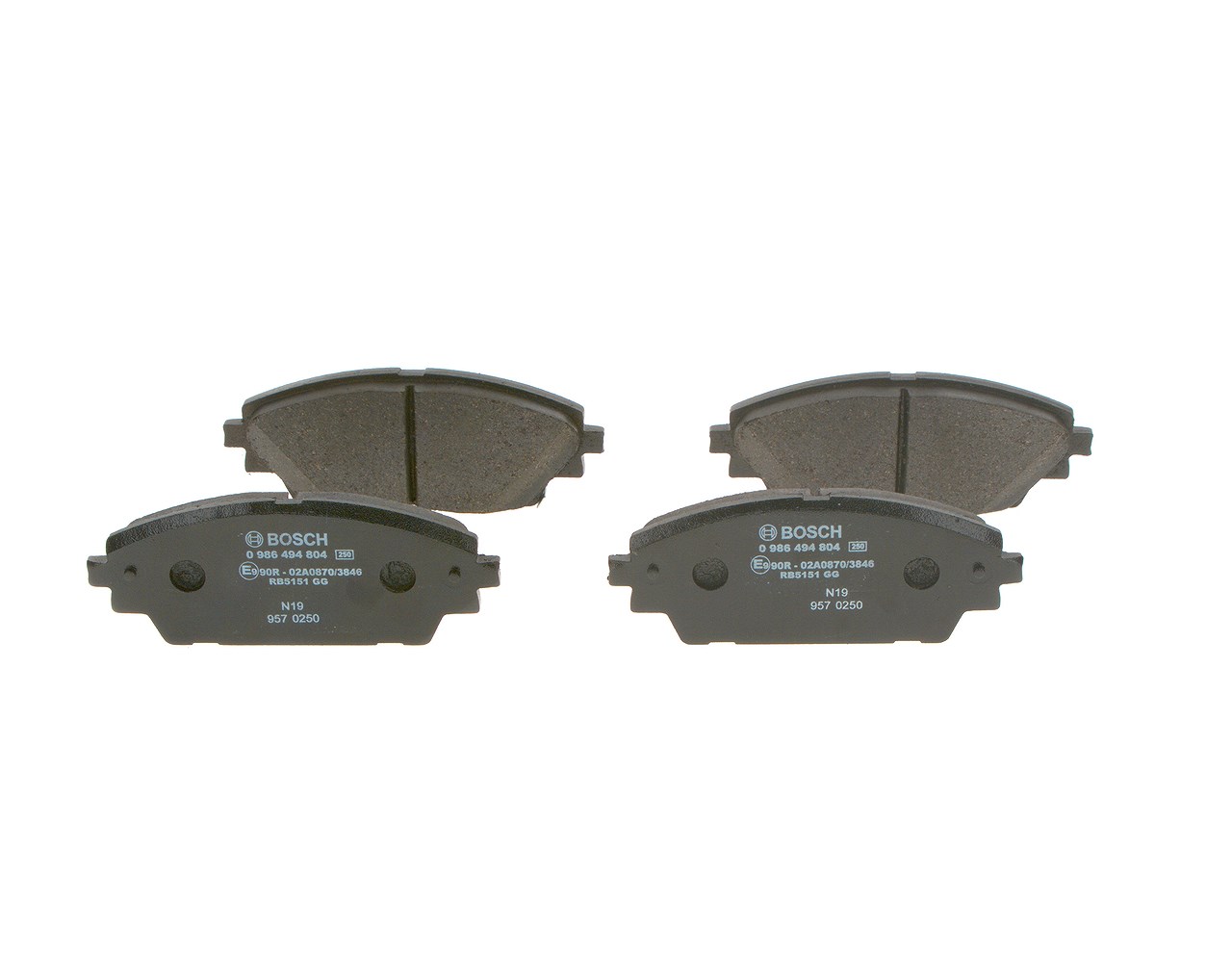 Bosch Bremsbelagsatz, Scheibenbremse [Hersteller-Nr. 0986494804] für Mazda