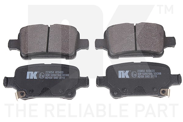 Nk Bremsbeläge hinten (Satz) [Hersteller-Nr. 223654] für Opel, Vauxhall