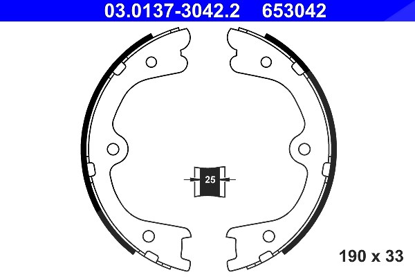 Ate Bremsbackensatz, Feststellbremse [Hersteller-Nr. 03.0137-3042.2] für Mercedes-Benz, Nissan