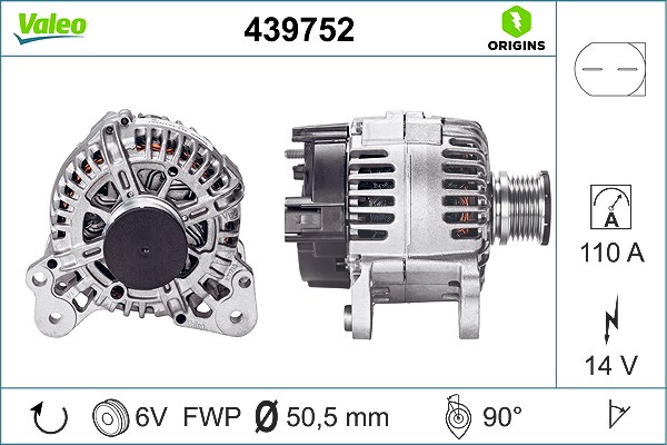 Valeo Generator [Hersteller-Nr. 439752] für VW