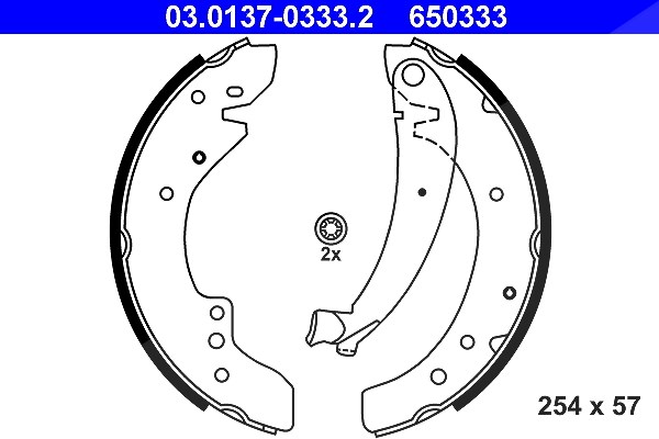 Ate Bremsbackensatz [Hersteller-Nr. 03.0137-0333.2] für Citroën, Fiat, Peugeot