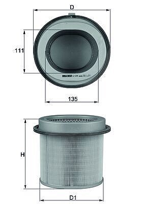 Mahle Luftfilter [Hersteller-Nr. LX670] für Kia, Proton, Mitsubishi, Hyundai