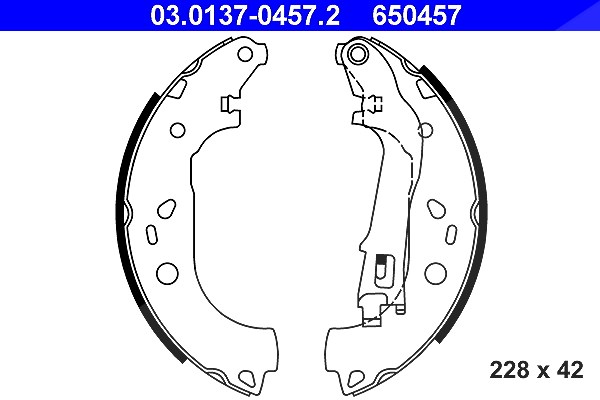 Ate Bremsbackensatz [Hersteller-Nr. 03.0137-0457.2] für Fiat, Vauxhall, Lancia, Opel