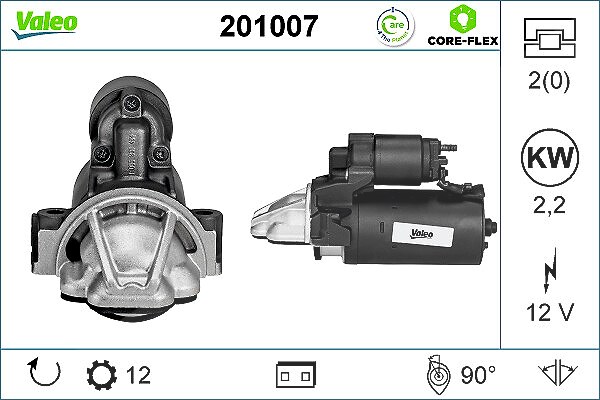 Valeo Starter [Hersteller-Nr. 201007] für Peugeot, Land Rover, Fiat, Citroën, Ford