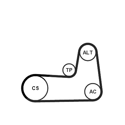 Continental Ctam Keilrippenriemensatz [Hersteller-Nr. 5PK1125K1] für Vauxhall, Nissan, Mitsubishi, Opel, Renault