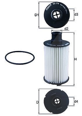 Mahle Ölfilter [Hersteller-Nr. OX774D] für Jaguar, Land Rover
