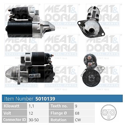 Meat & Doria Starter [Hersteller-Nr. 5010139] für Saab, Opel, Vauxhall