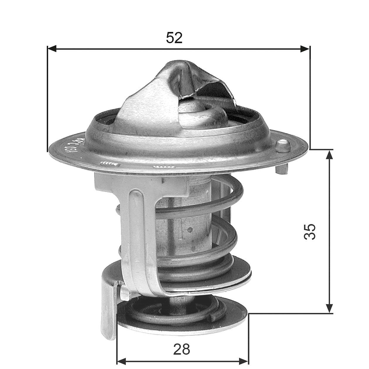 Gates Thermostat, Kühlmittel [Hersteller-Nr. TH29478G1] für Daihatsu, Piaggio