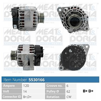 Meat & Doria Generator [Hersteller-Nr. 5530166] für Fiat, Vauxhall, Opel, Alfa Romeo