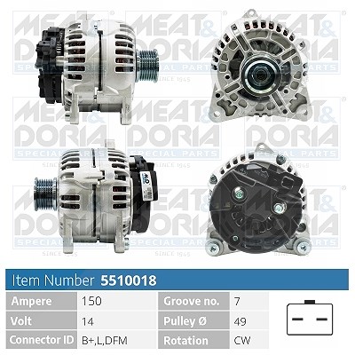 Meat & Doria Generator [Hersteller-Nr. 5510018] für Nissan, Renault, Opel, Vauxhall