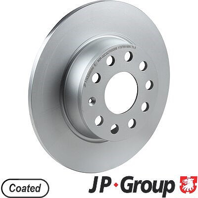 Jp Group 1x Bremsscheibe Hinterachse Voll [Hersteller-Nr. 1163208000] für Seat, Audi, Skoda, VW, Cupra