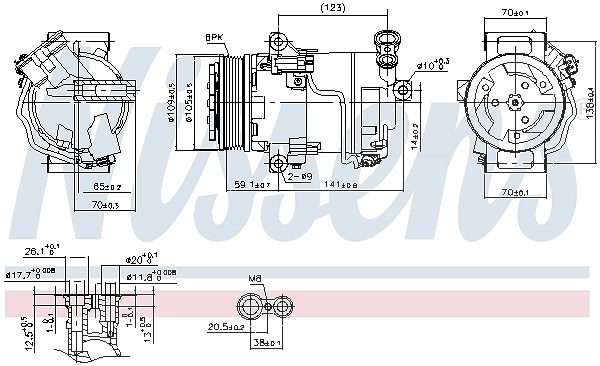 Nissens Kompressor, Klimaanlage [Hersteller-Nr. 890006] für Vauxhall, Opel