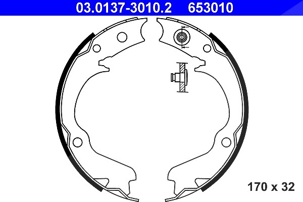 Ate Bremsbackensatz, Feststellbremse [Hersteller-Nr. 03.0137-3010.2] für Subaru