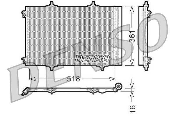 Denso Kondensator, Klimaanlage [Hersteller-Nr. DCN07013] für Peugeot, Opel, Citroën