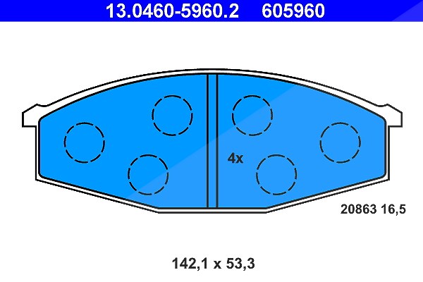 Ate Bremsbeläge vorne (Satz) [Hersteller-Nr. 13.0460-5960.2] für Nissan