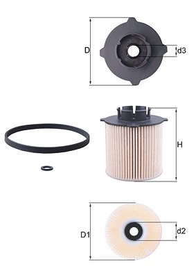 Mahle Kraftstofffilter [Hersteller-Nr. KX265D] für Vauxhall, Saab, Opel, Chevrolet