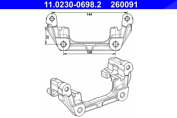 Ate Halter, Bremssattel [Hersteller-Nr. 11.0230-0698.2] für Ford, Mazda, Volvo