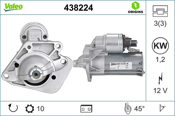Valeo Starter [Hersteller-Nr. 438224] für Dacia, Renault