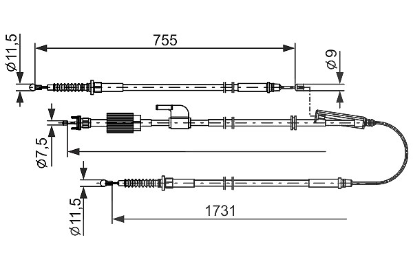 Bosch Seilzug, Feststellbremse [Hersteller-Nr. 1987482804] für Opel, Vauxhall