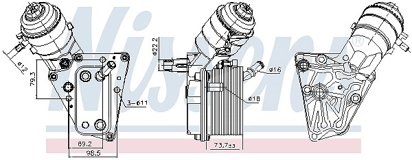 Nissens Ölkühler, Motoröl [Hersteller-Nr. 91347] für Fiat, Vauxhall, Cadillac, Saab, Opel