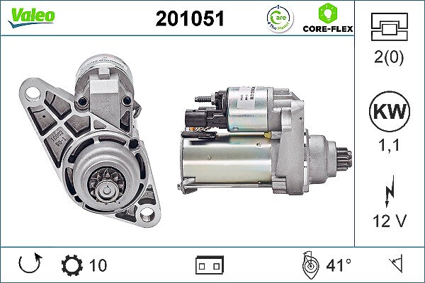 Valeo Starter [Hersteller-Nr. 201051] für Skoda, Seat, VW, Audi