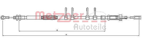 Metzger Autoteile Seilzug, Feststellbremse [Hersteller-Nr. 10.4743] für Fiat, Peugeot, Citroën