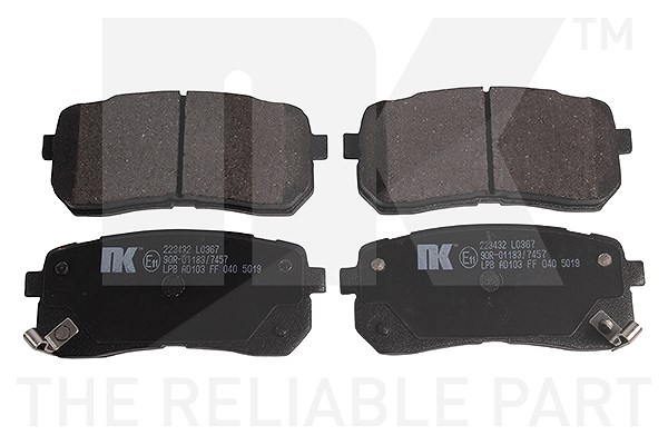 Nk Bremsbeläge hinten (Satz) [Hersteller-Nr. 223432] für Hyundai, Kia