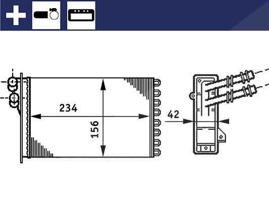 Mahle Wärmetauscher, Innenraumheizung [Hersteller-Nr. AH72000S] für Skoda, Seat, VW, Audi