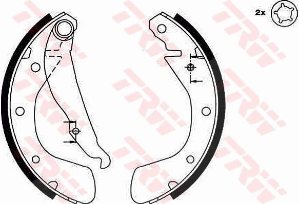 Trw Bremsbackensatz Trommelbremse Hinterachse [Hersteller-Nr. GS8542] für Chevrolet, Vauxhall, Opel