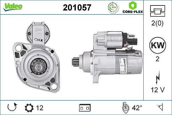 Valeo Starter [Hersteller-Nr. 201057] für Seat, VW, Skoda, Audi